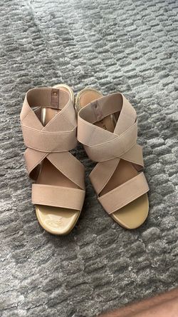 Nude Elastic Strap Sandals - Donald Pliner