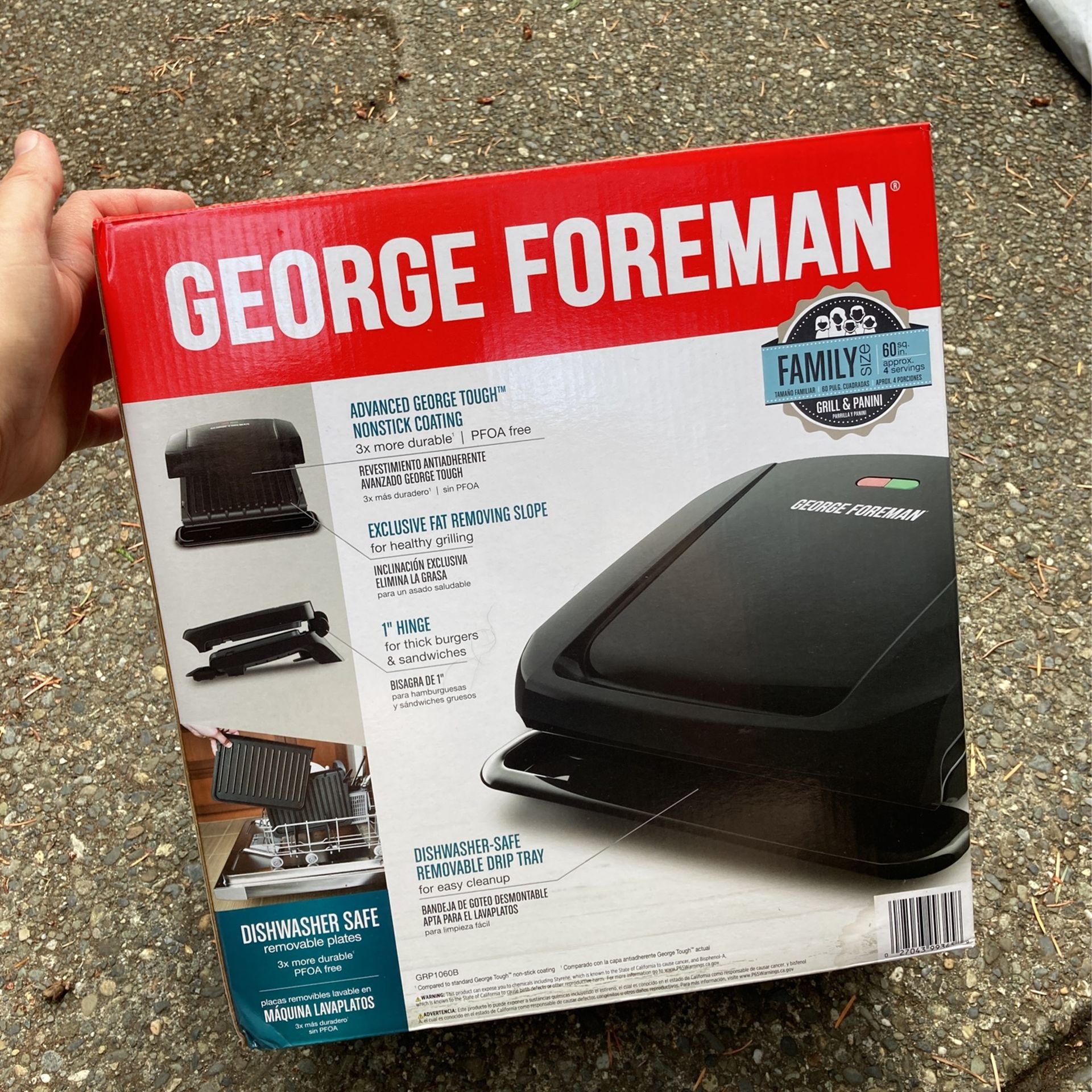New In Box Family Size George Foreman Grill