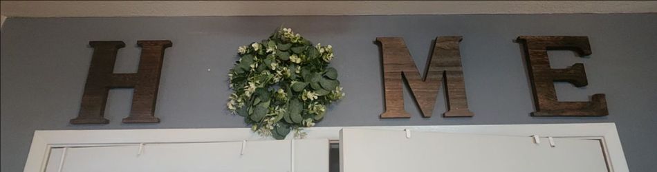 HOME Wood Letter Wall Decor with Wreath