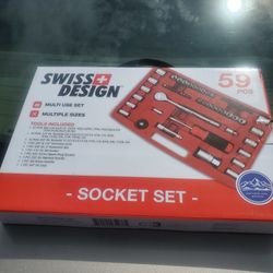 Brand New 59 Piece Tool Socket Set Made By Swiss Design 