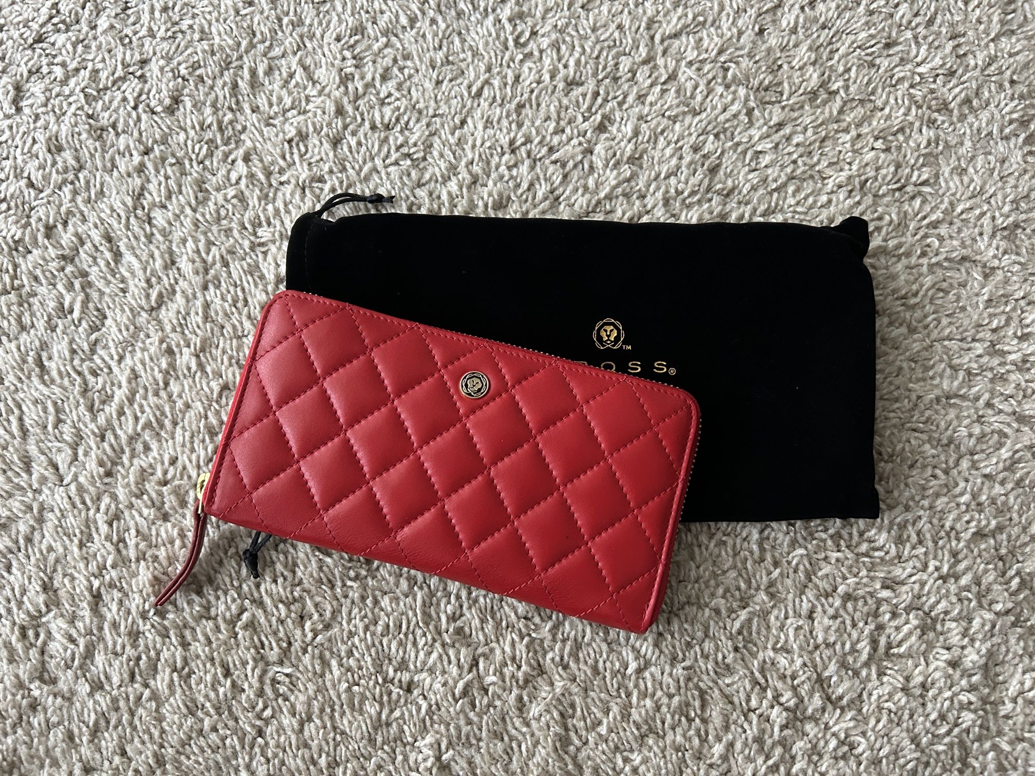 Cross Red Quilted Leather Wallet
