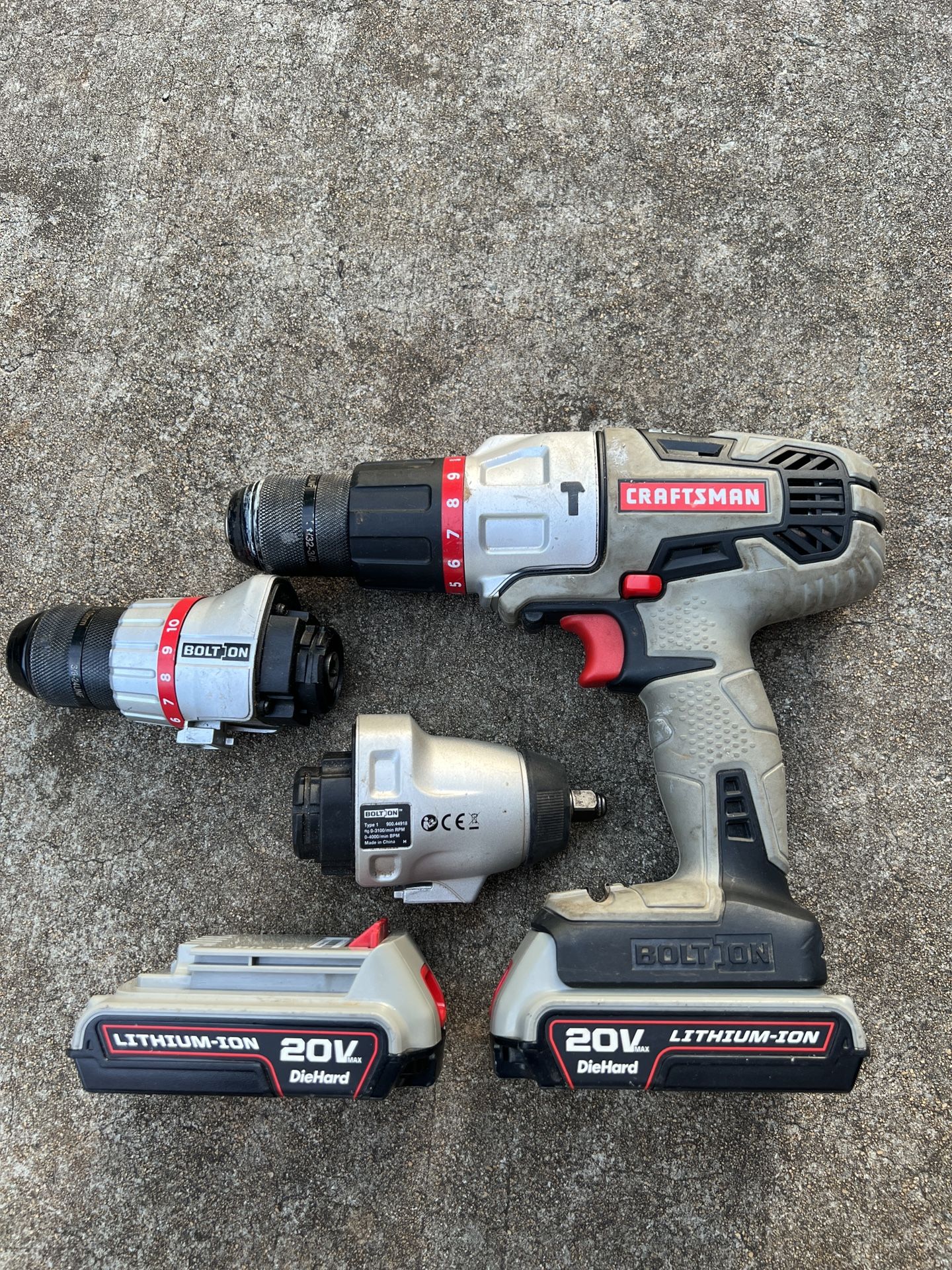 Craftsman 20v Bolt On Drill, Driver, and Impact attachments