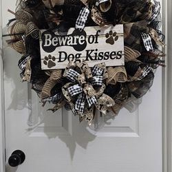 Beware Of Dog Kisses Wreath