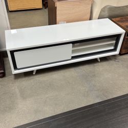 PANGEA HOME Gloss White TV Stand