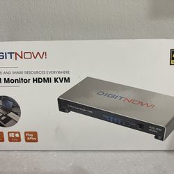 DIGITNOW Dual Monitor KVM Switch UHD 4K@60HZ HDM USB Remote Supprt EDID *3609C6A