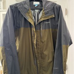 Men’s XXL Columbia Rain Jacket Olive & Charcoal Color 
