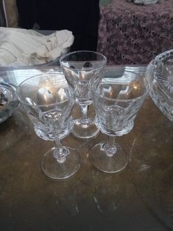 3 Glasses Very Old. Cut Glass