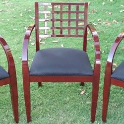 Cherry Red 3 Wood Chairs