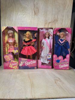 Vintage BARBIE DOLLS Lot 4 graduation stepping out valentine collection special editions
