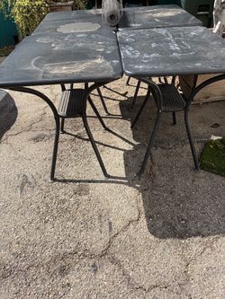 Black Metal Outdoor Patio Tables – 9 available