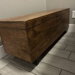 Storage Bench With Hidden Extra Folding Chairs 