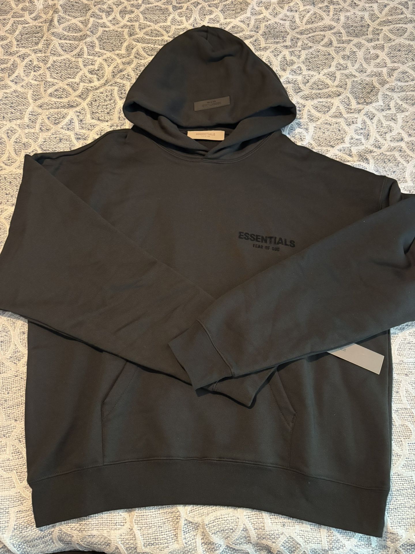 Small Black Fear Of God Essential Hoodie