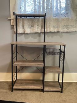 Kitchen Baker's Rack with Wine Glass Holder and pull out draw