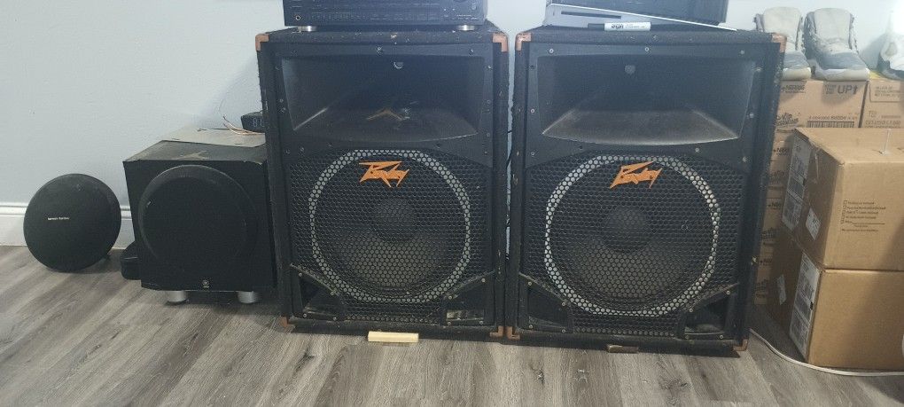 Two Peavey's And One Gemini Speakers