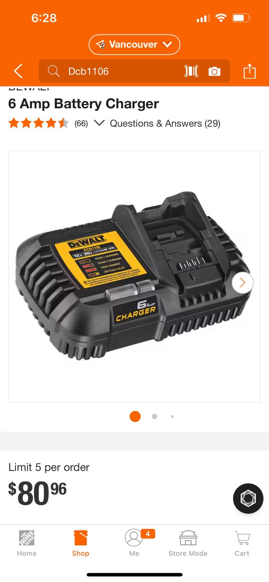 DEWALT 6 Amp Battery Charger