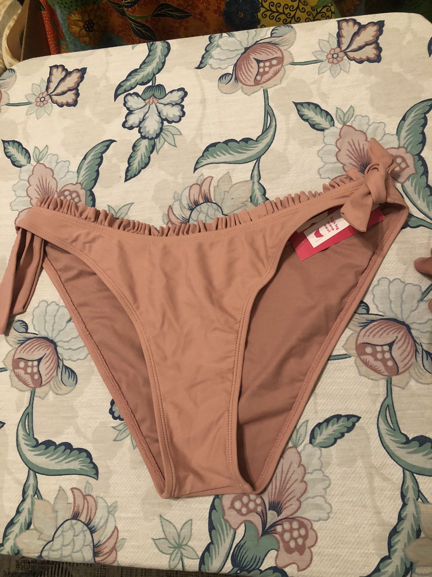 Xhilaration Juniors' High Leg Scoop Tie Side Bikini Bottom -