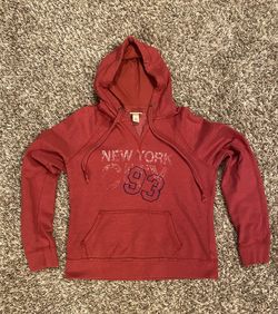 Red New York 93 Hoodie-Juniors L