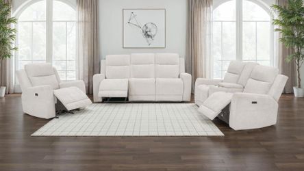 3PCS CHENILLE POWER RECLINING SOFAS SET (CO610151) $1749 FREE LOCAL DELIVERY  