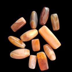 12 Banded Carnelian Agate Beads