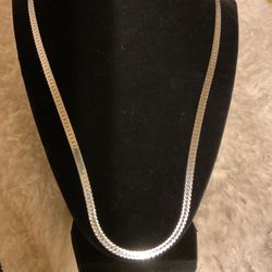 Silver Plated Herringbone Necklace 