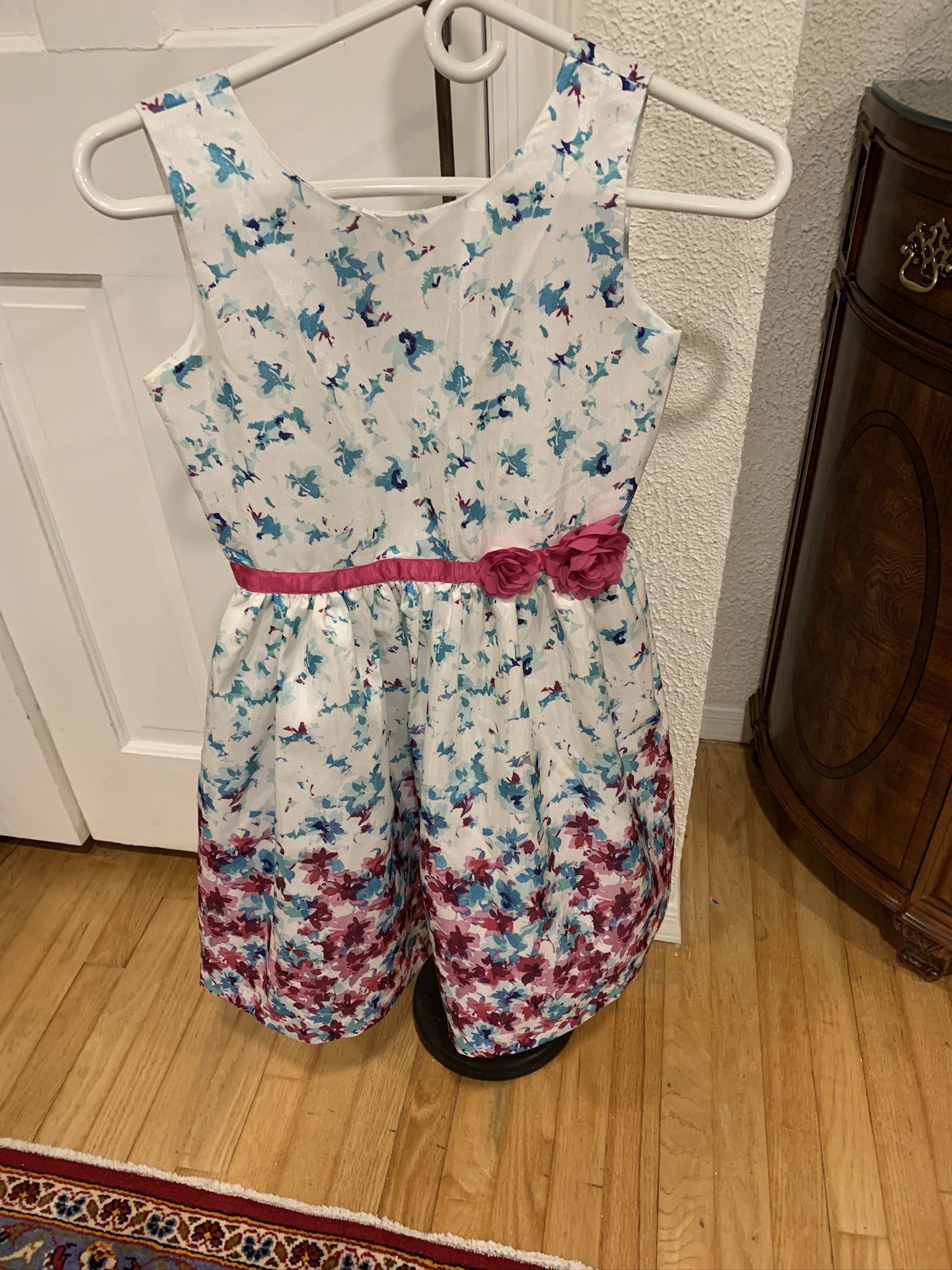 Dress up by Gymboree girls dress floral print magenta , purple, blue floral dress size 10 Worn once , the dress is with lining, chest size 30”