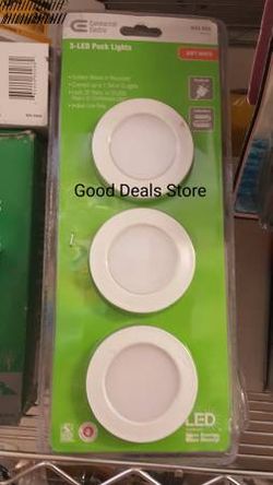 Commercial Electric 3-Light LED White Puck Light Kit