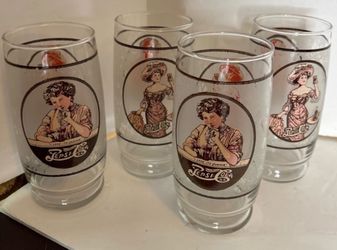 VINTAGE VICTORIAN LADY PEPSI GLASSES