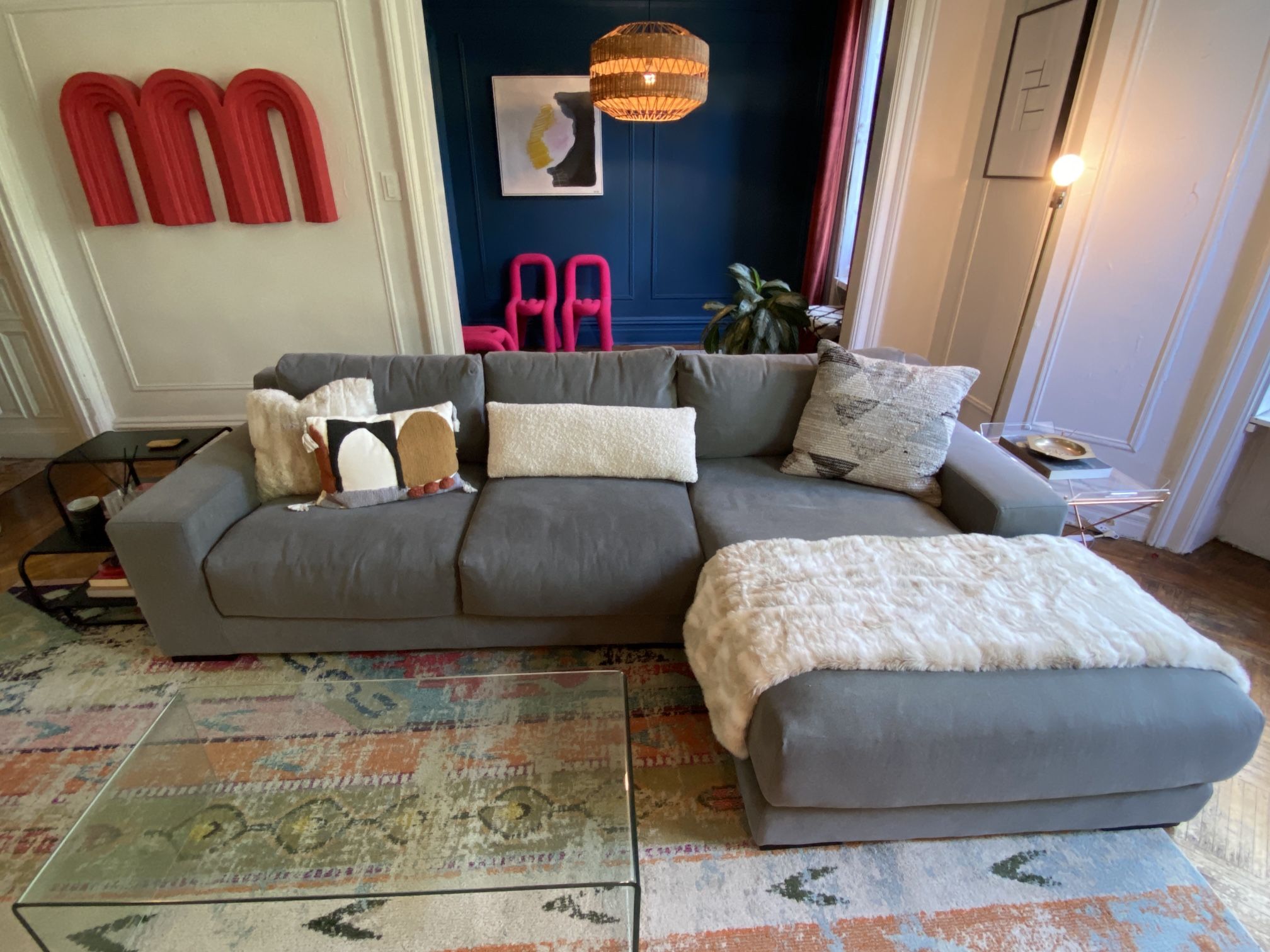 Gray Dalton 2-Piece 111” Chaise Sectional Graphite