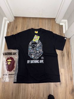 BAPE black camo tee with water drop design