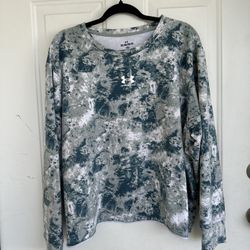 Under Armour Women's UA Rival Terry Printed Crew Top Loose Sweatshirt size 2X