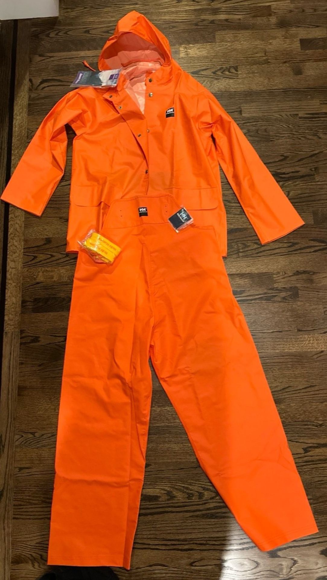 Helly Hansen Men's Fisherman Jacket Pants Orange Sz Small Medium