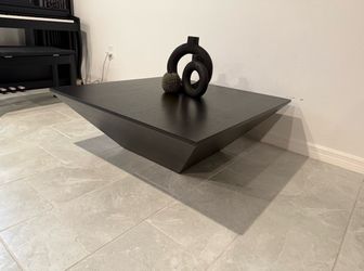 Modern Black Trapezoid Coffee Table.