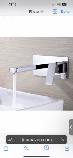 Wall Mount Bathroom Faucets, Vessel Sink Faucet Chrome Solid Brass Rough in Valve Included black and chrome A77 ch