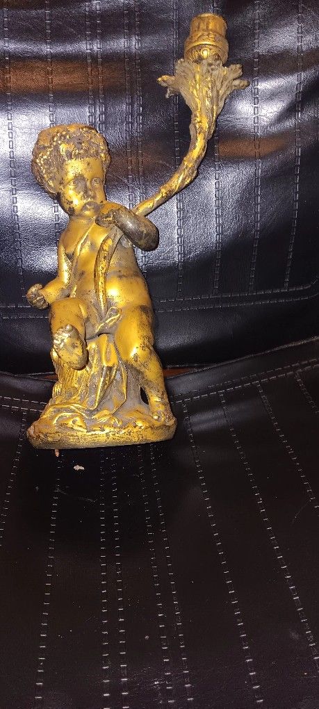 Putto Candle Holder Statue 