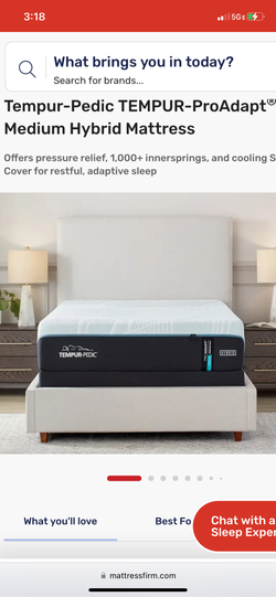 Mattres Tempur pedic Hybrid medium king California size brand new