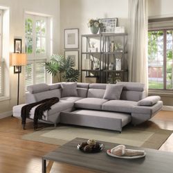 Sleeper Sectional In GRAY 😍
