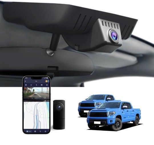 4K & Rear 1080p Dash Cam for Toyota Tundra 2017-2021 & Sequoia 2017-2022 Limited SR5 Platinum TRD Pro, Integrated OEM Look, WiFi, G-Sensor, Loop Recor