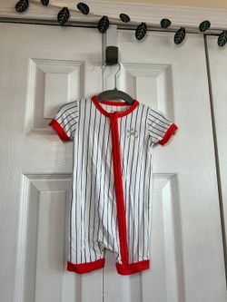 Angel Dear Baseball Stripe Romper, NEW without tags