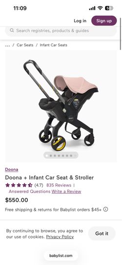 Pink Doona Infant Car Seat & Stroller – Lightly Used