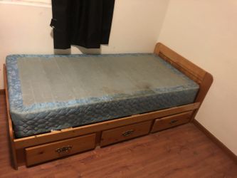 Twin bed solid pine wood