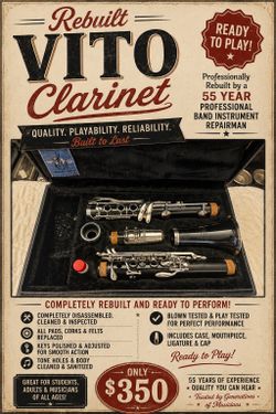 Rebuilt Vito clarinet