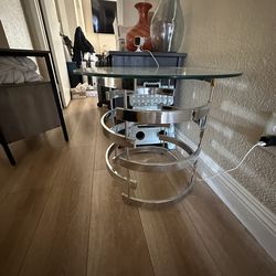 Glass chrome table