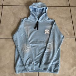 Amiri Baby Blue Rhinestone Hoodie Medium