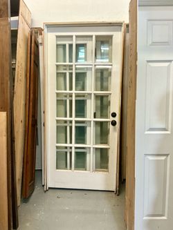 Single pane exterior glass door