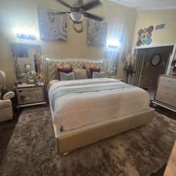 Bed , dresser and rug
