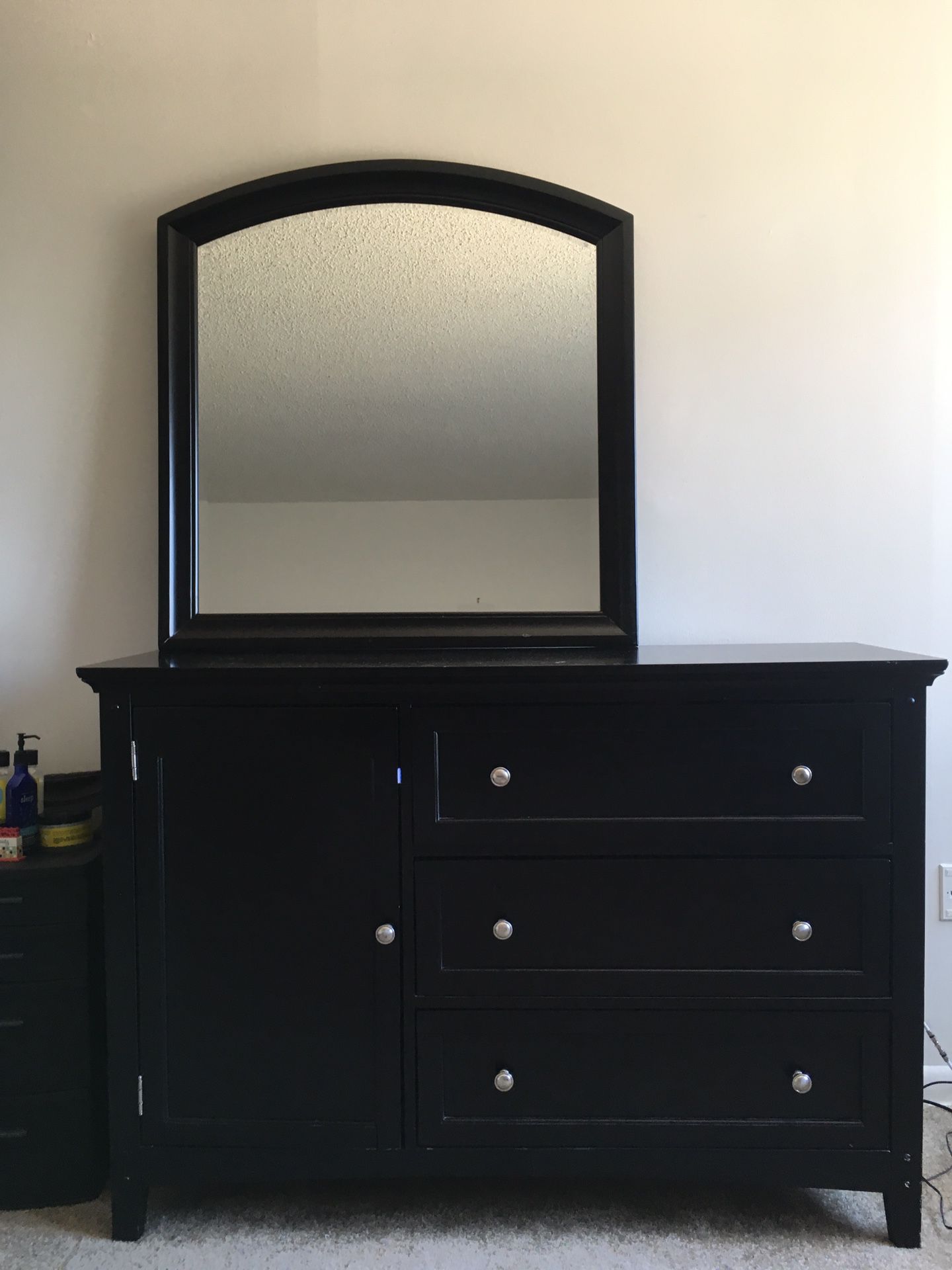 Black Dresser with Mirror
