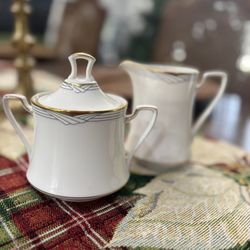 Vintage Noritake Japan Fine China Porcelain Creamer And Sugar Bowl Set 