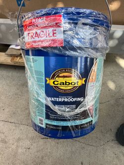 1 bucket cabot waterproofing crystal clear 5 gallons asking $100