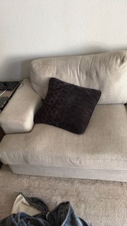 Beige Fabric Loveseat Sofa