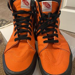 Orange Vans Skateboard Shoes